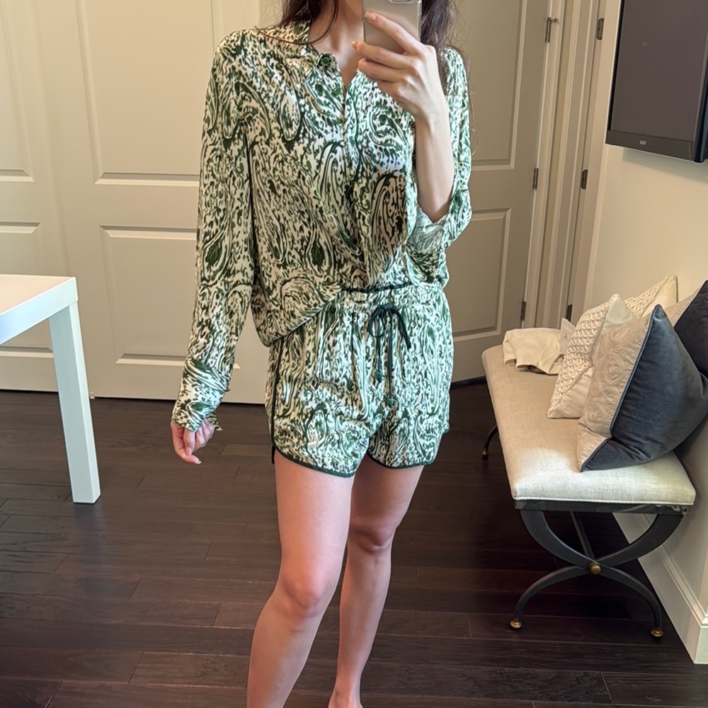 Green Patterned Women's Matching Set